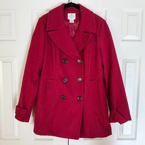 Women's St. John's Bay Pea Coat - Red LT